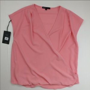 Gibson faux wrap top in coral. Never worn